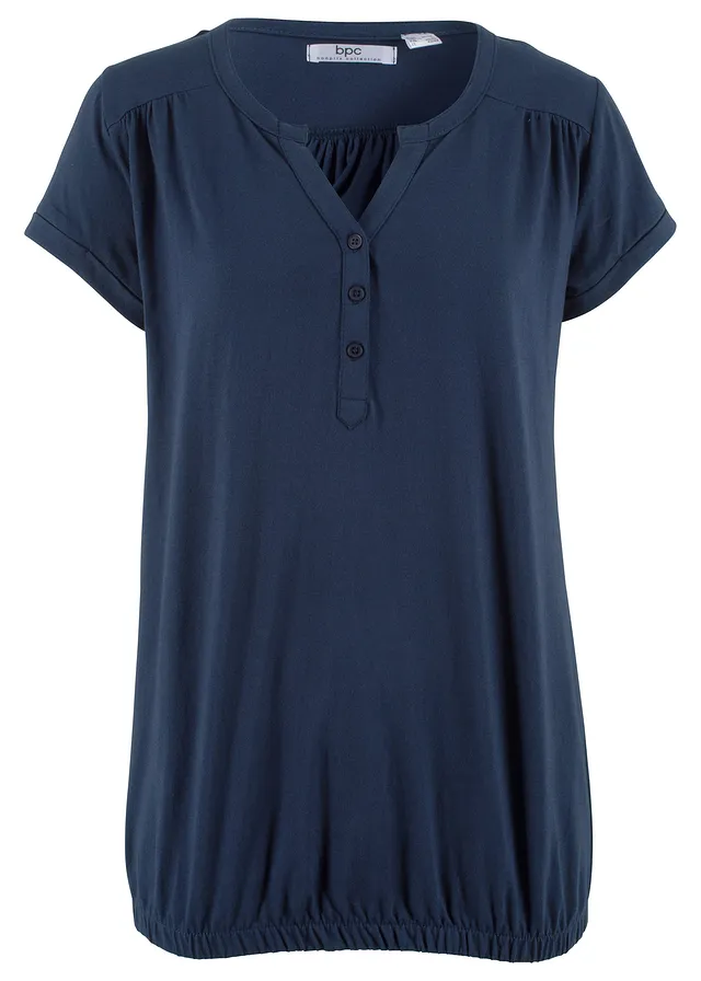 Bluză din bumbac, mâneci scurte