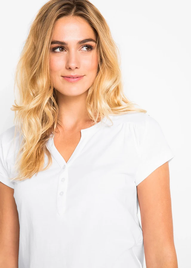 Katoenen shirt, korte mouw • wit • product-page.page-title-suffix