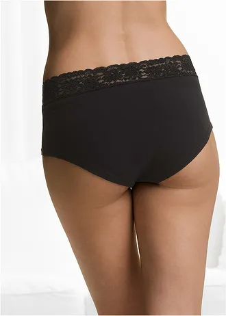 Maxi hipster (set van 4) • zwart+wit • bonprix online shop