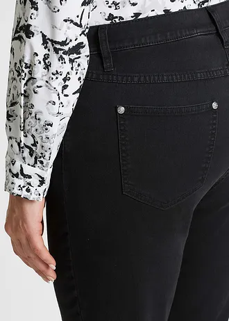 Džíny Slim Fit, Mid Waist, Super Stretch, barva: černý denim