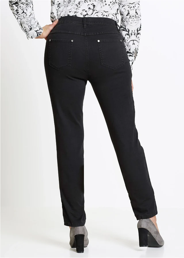 Džíny Slim Fit, Mid Waist, Super Stretch, barva: černý denim