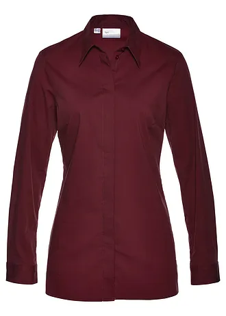 Dlouhá strečová halenka • javorově červená • bonprix obchod