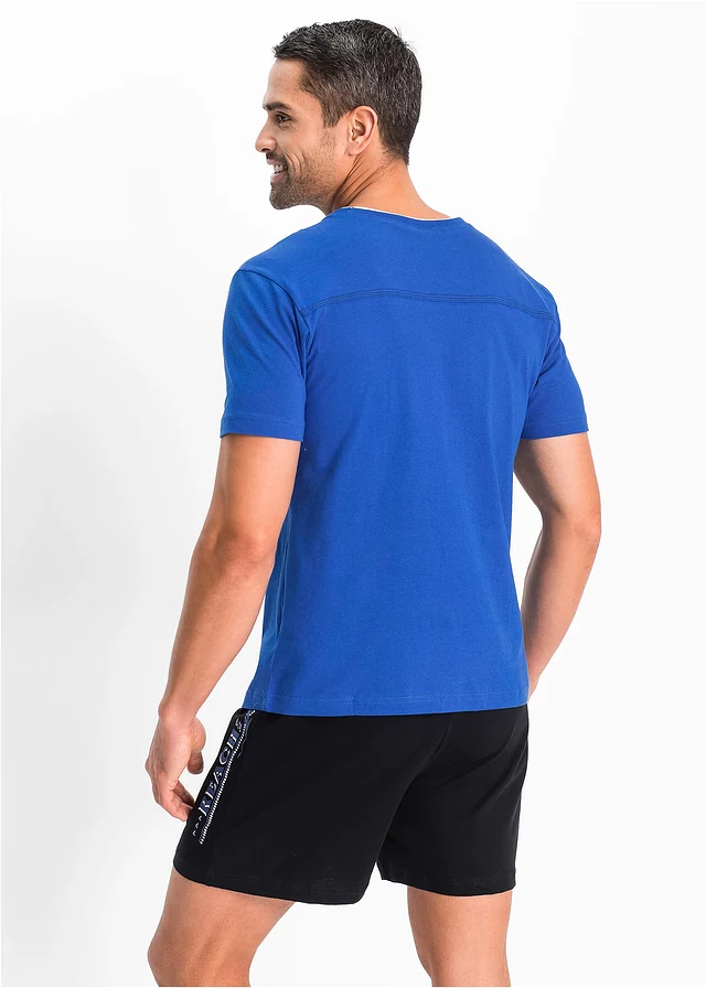 Shortama met zacht katoen • azuurblauw-zwart • product-page.page-title-suffix