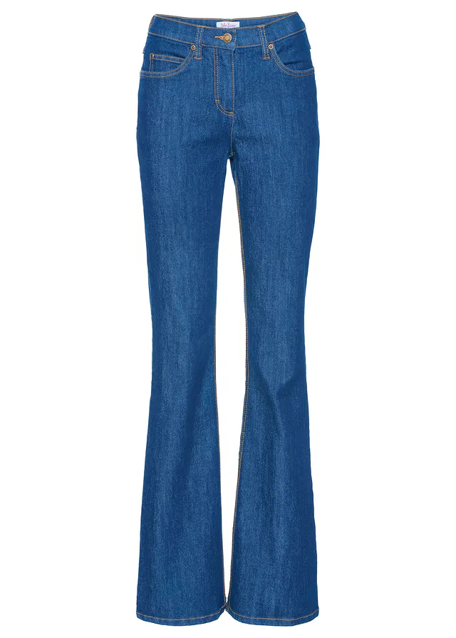 Blugi bootcut cu stretch, talie medie
