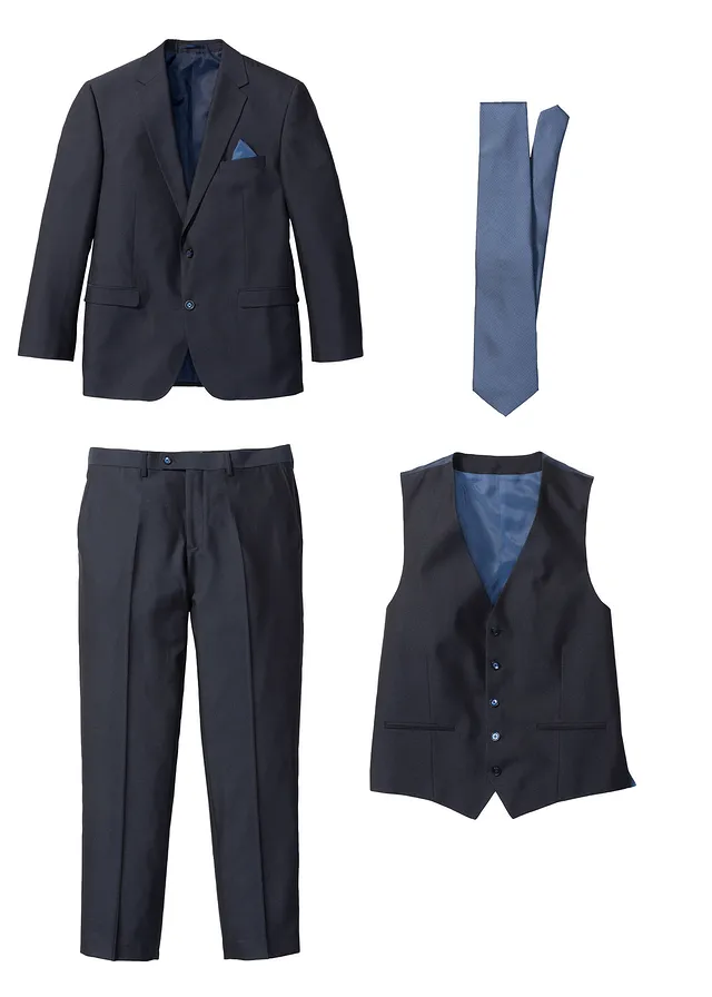 Costum cu vestă și cravată, Regular Fit (set/4 buc.)