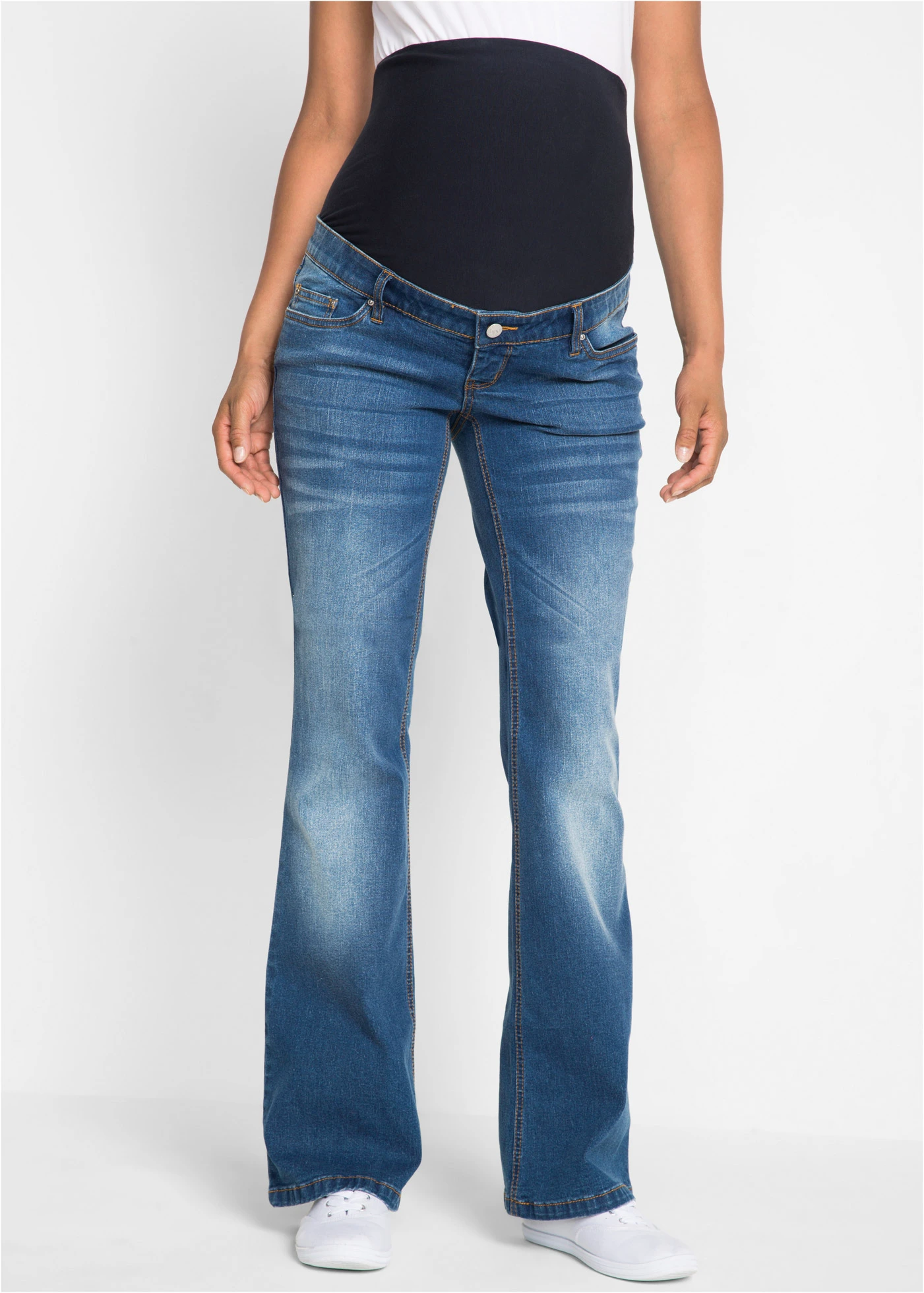 Kismama farmer, Bootcut, alacsony és magas méretekben • kék denim • bonprix áruház