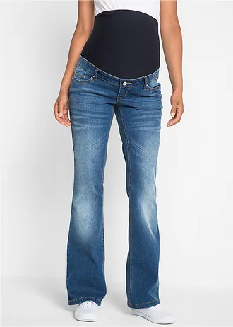 Zwangerschapsjeans in korte en lange maten, bootcut • blauw denim • bonprix online shop