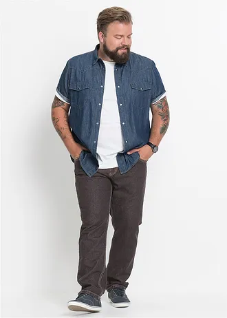 Regular fit jeans, straight, Kleur: donkerbruin