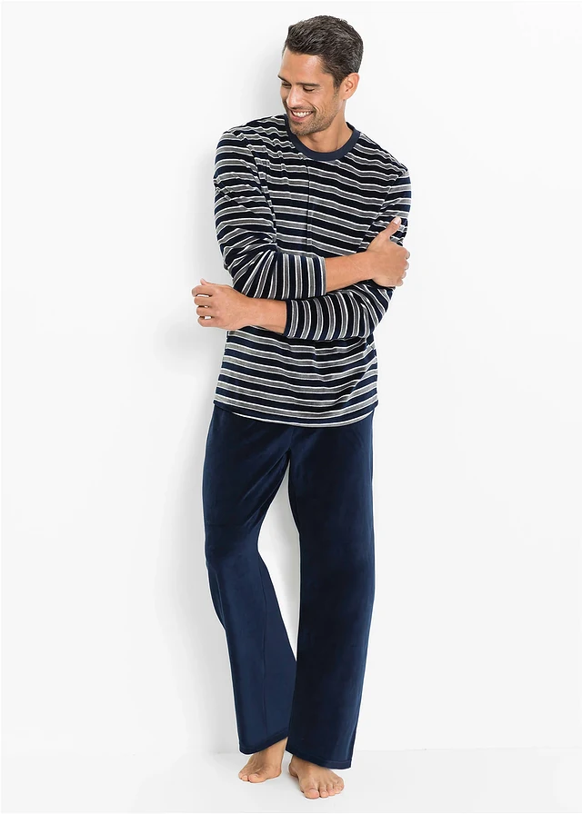 Nicki pyjama (2-dlg.), Kleur: donkerblauw gestreept
