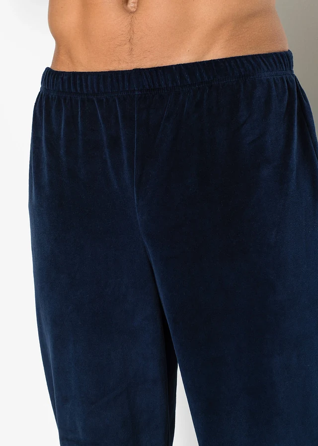 Pyjama en velours doux à manches longues • bleu foncé rayé • product-page.page-title-suffix
