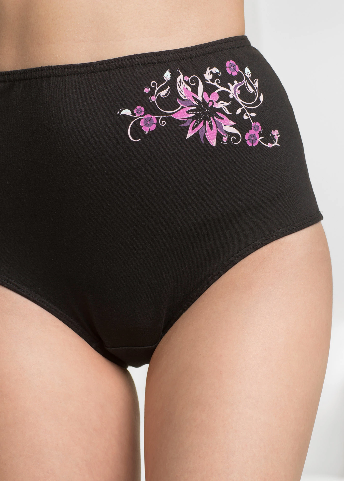 High waist slip met zacht katoen (set van 5) • zwart+wit • bonprix online shop