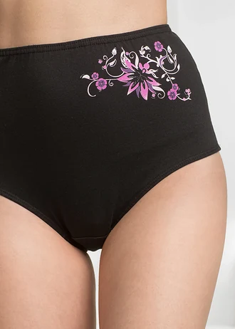 High waist slip met zacht katoen (set van 5) • zwart+wit • bonprix online shop