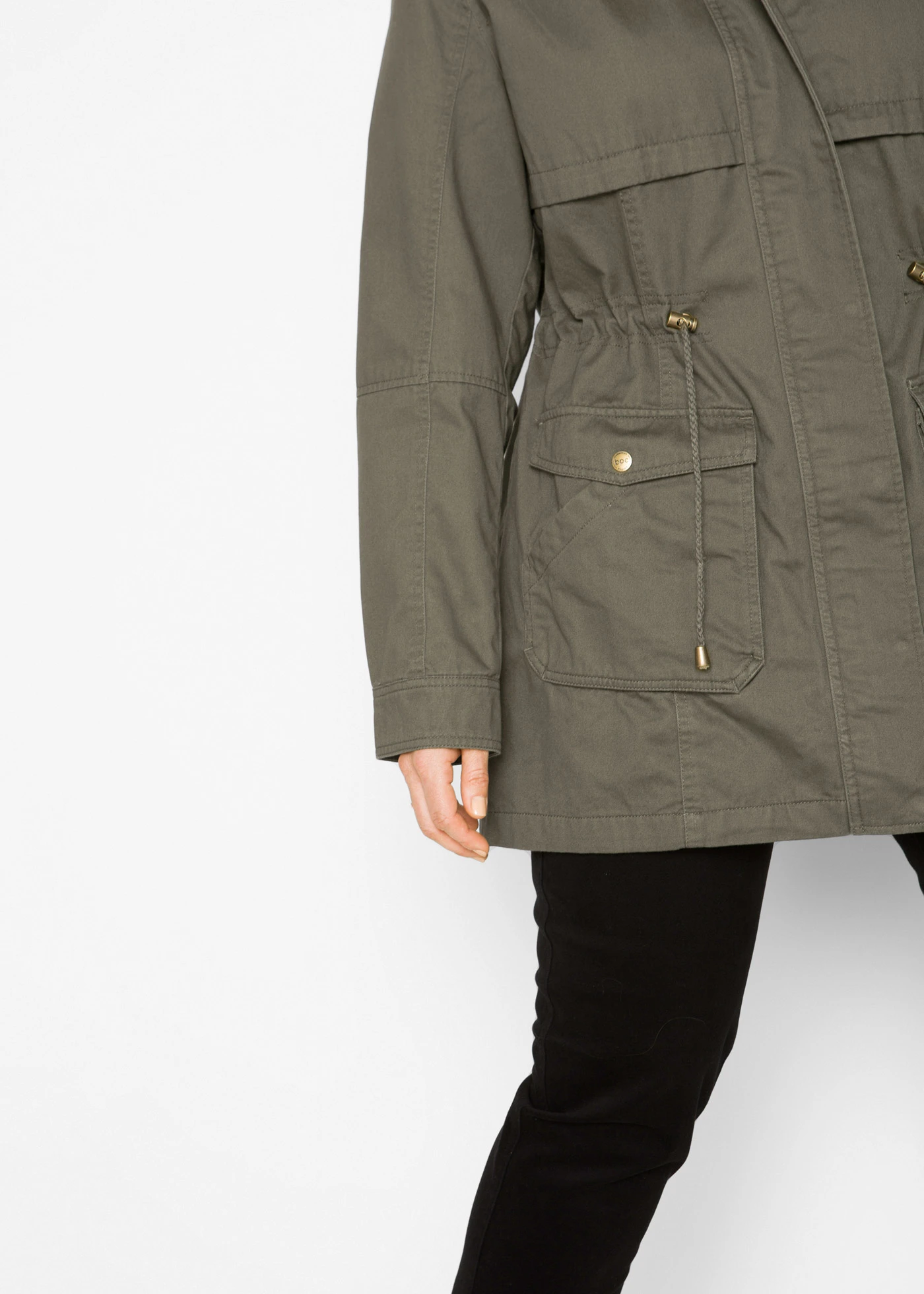 Katoenen parka met jersey voering • donkerolijfgroen plus size • bonprix online shop