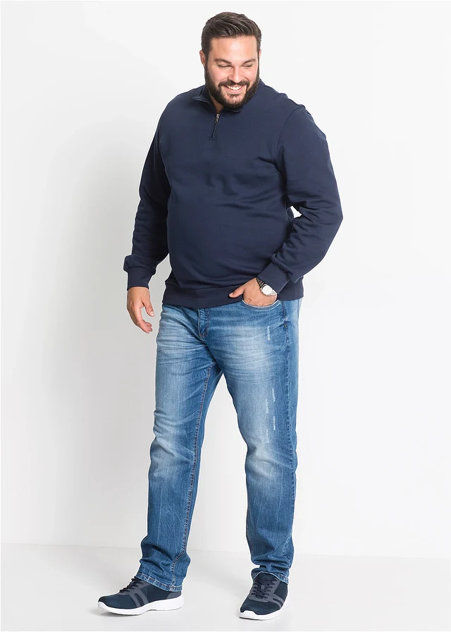 Sweater met schipperskraag, Kleur: donkerblauw