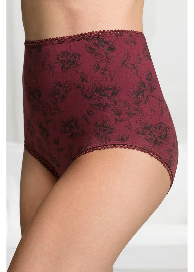 Tailleslip met biologisch katoen (set van 4) • zwart+esdoornrood met print • product-page.page-title-suffix