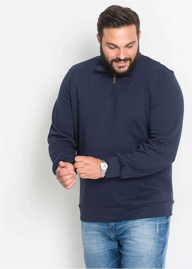 Sweat col camionneur, Couleur: bleu foncé