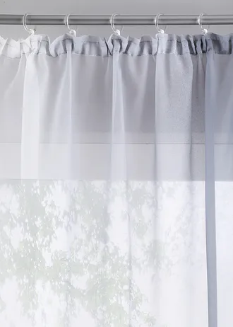 Záclona s barevným přechodem (2 ks), s recyklovaným polyesterem • šedá • bonprix obchod