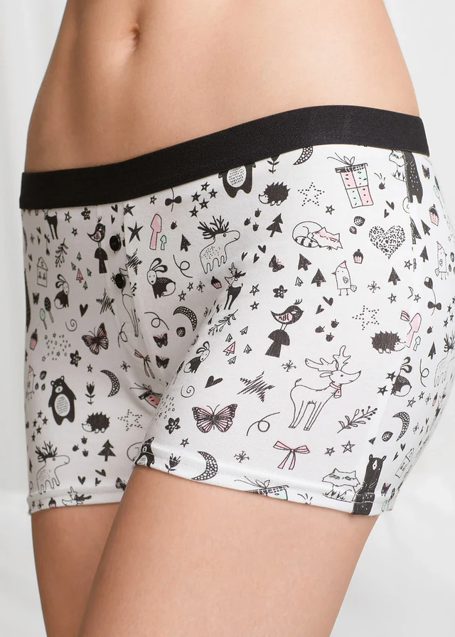 Lot de 4 boxers femme • noir-blanc imprimé • product-page.page-title-suffix