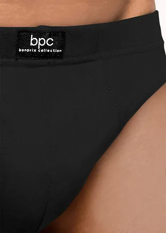 Slipy s měkkou bavlnou (10 ks v balení) • černá + antracitový melír + půlnoční modrá • bonprix obchod