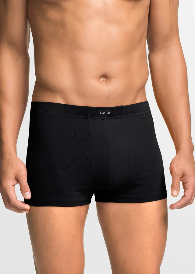 Strakke boxershorts met katoen (set van 3), Kleur: zwart