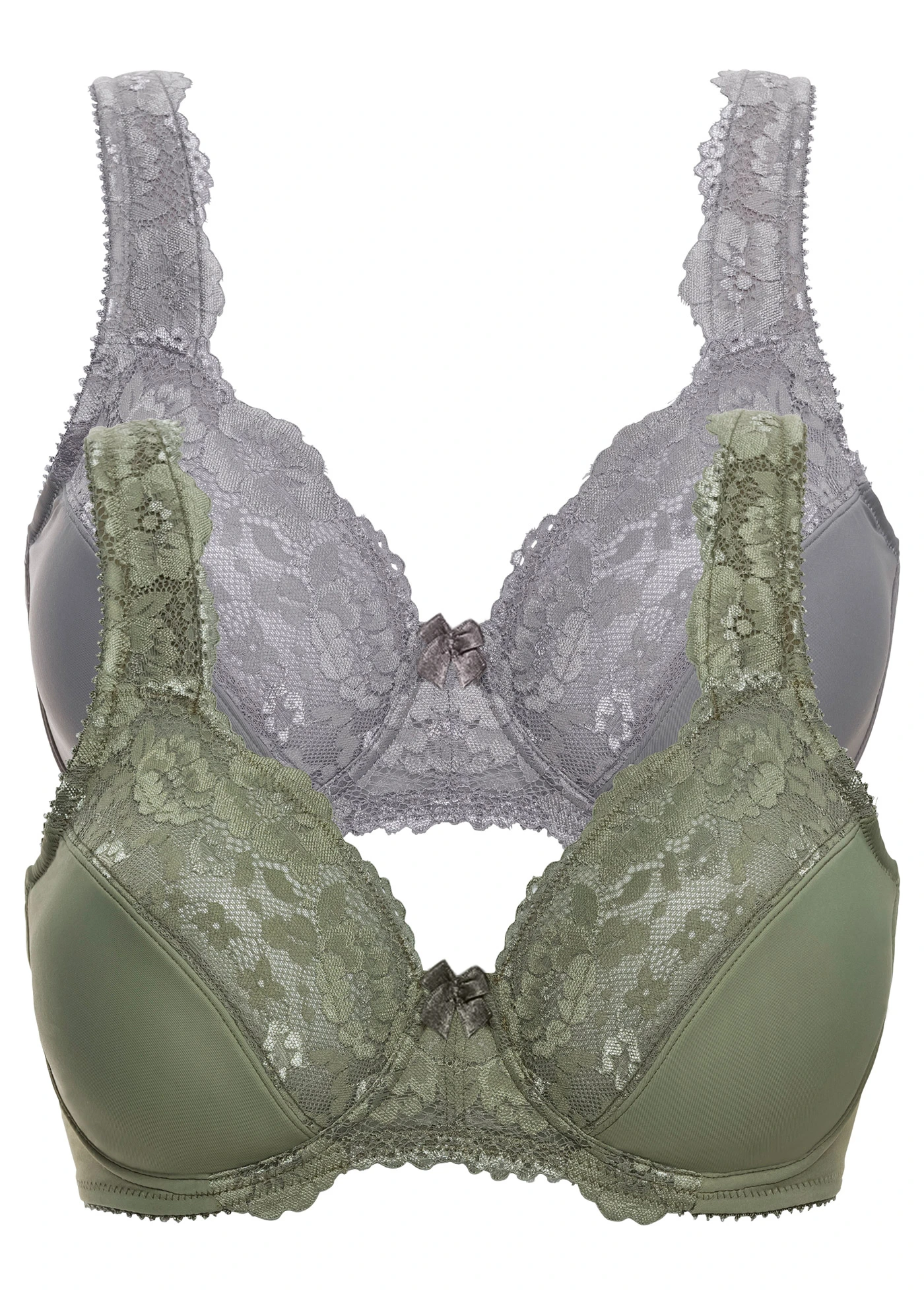 Zmenšovací podprsenka (2 ks v balení) • olivová + šedá • bonprix obchod