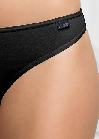 Tanga bio-pamuttal (6 db-os csomag), szín: fekete
