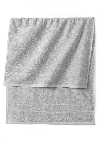 Serviette de toilette en éponge douce pur coton • gris • Boutique bonprix