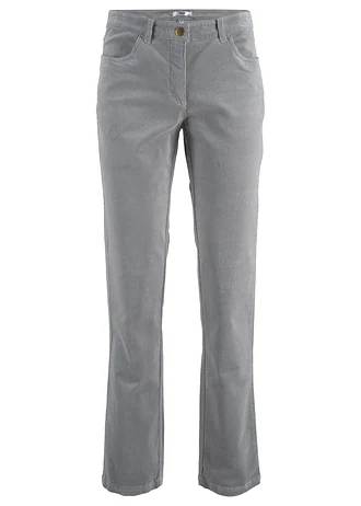 Pantalon extensible en velours côtelé, Couleur: gris