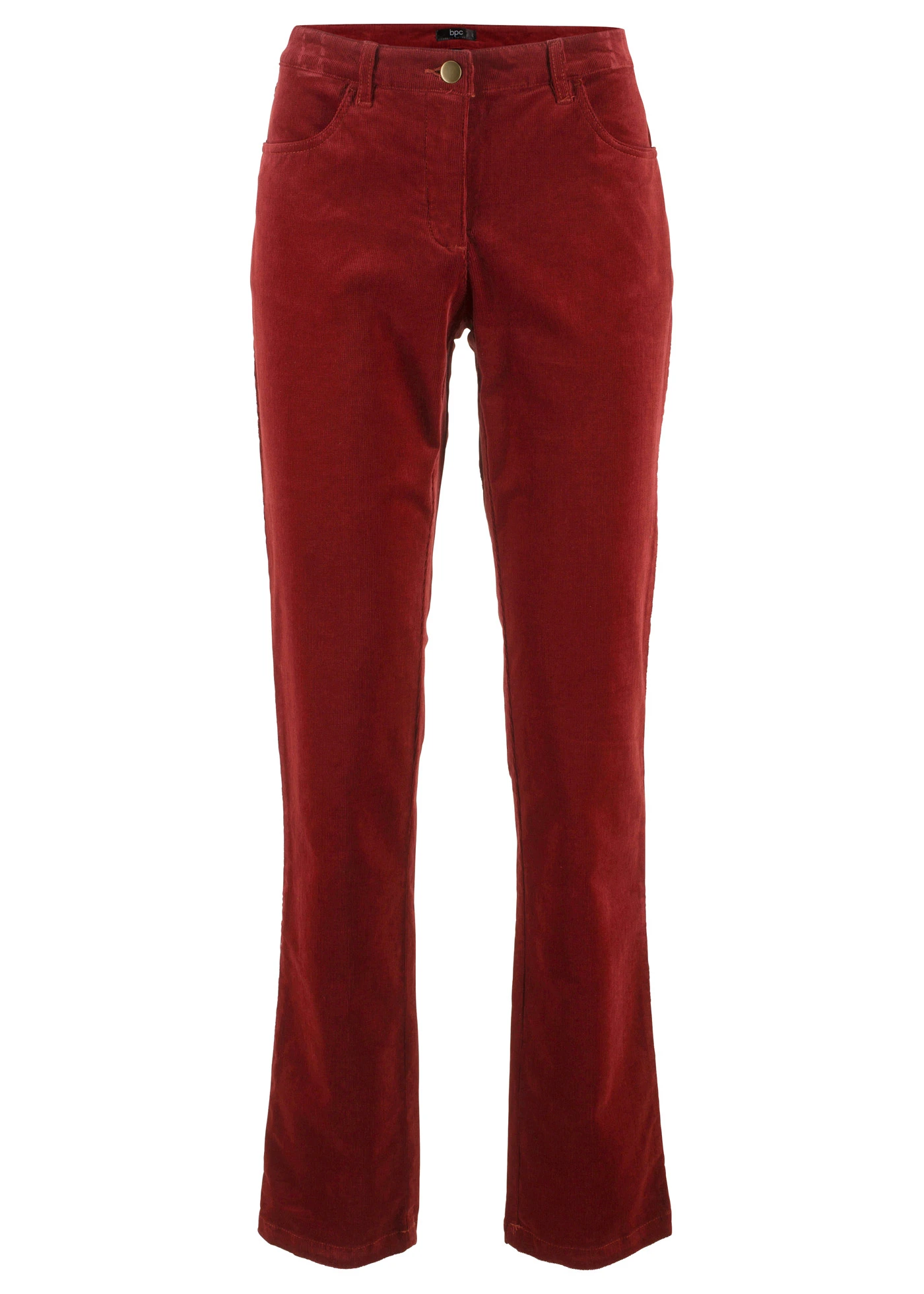 Stretch corduroy broek • kastanjerood • bonprix online shop