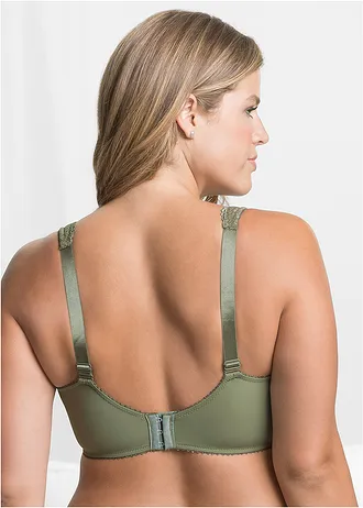 Minimizer bh met gewatteerde bandjes (set van 2), Kleur: olijfgroen+grijs