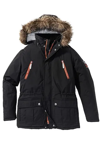 Parka d’hiver déperlante à capuche amovible • noir • Boutique bonprix