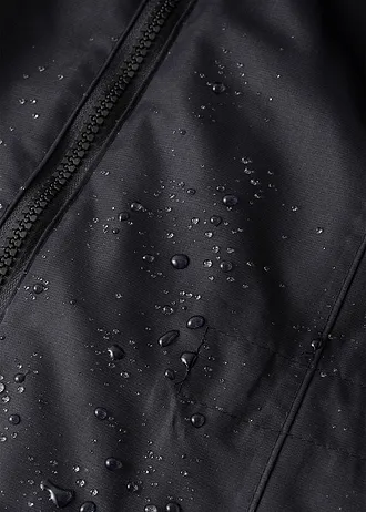 Funkční outdoorový kabát s kapucí, 2 v 1, nepromokavý • černá • bonprix obchod