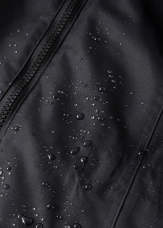 Waterdichte outdoor overgangsjas met capuchon, 2-in-1-look • zwart • bonprix online shop