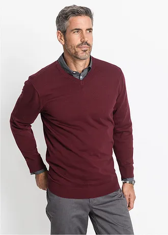 Pull doux en fine maille • rouge érable • Boutique bonprix
