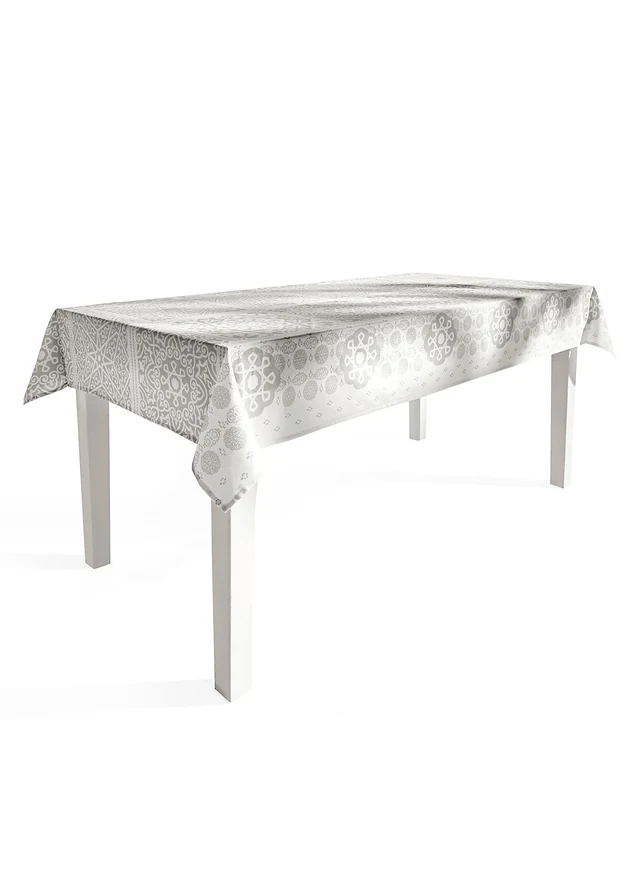 Plaid met ornamenten, Kleur: grijs