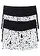 Bokserki damskie (4 pary), kolor: czarny+biały z nadrukiem