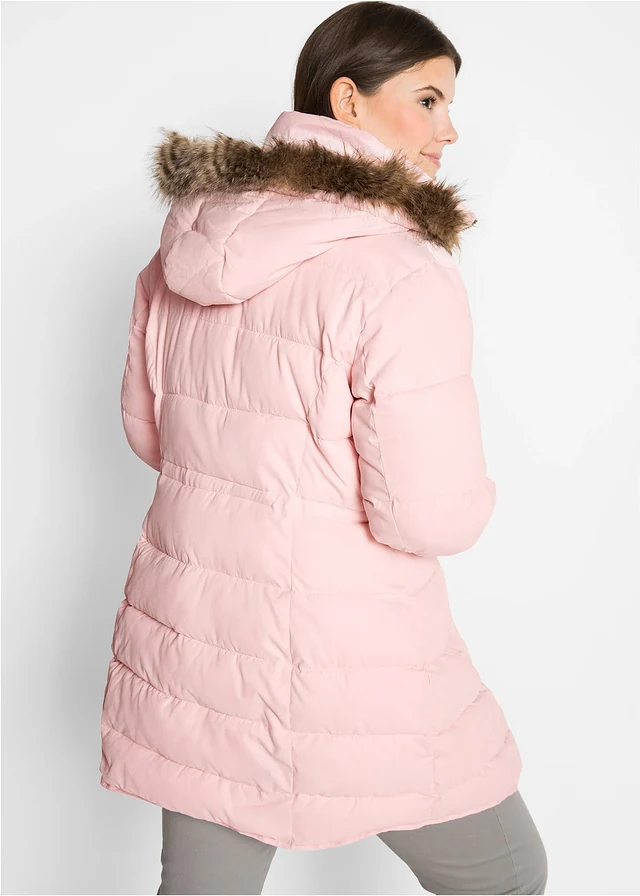 Veste matelassée à capuche, doublée, Couleur: rose dragée