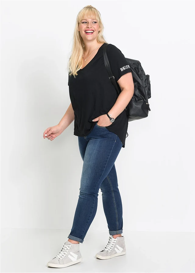 T-shirt 100% coton, Couleur: noir