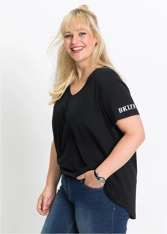 T-shirt 100% coton, Couleur: noir