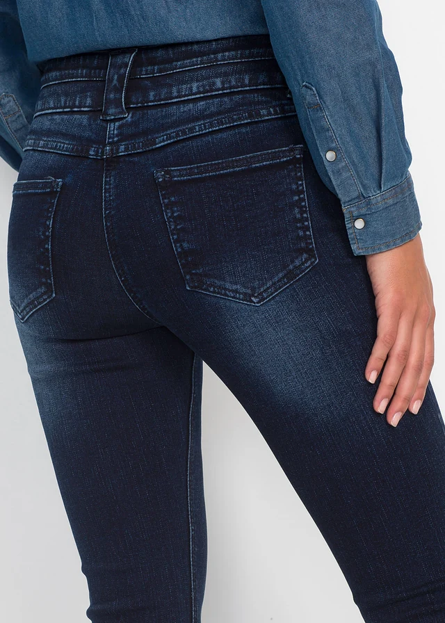 Corrigerende slim fit ultra soft jeans, high waist • donkerblauw used • product-page.page-title-suffix