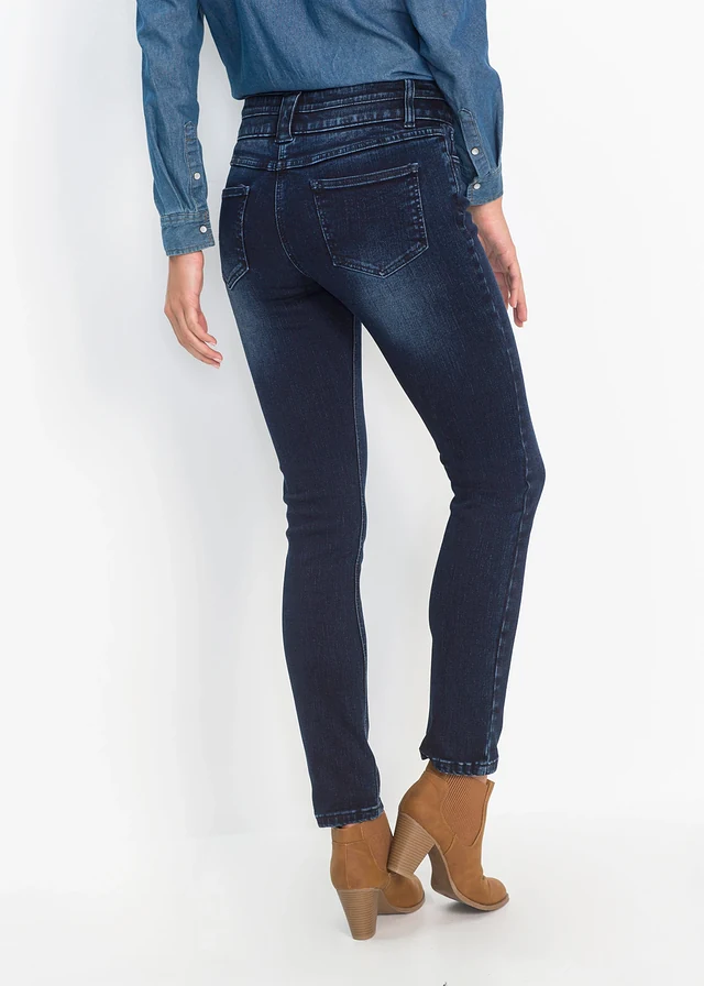 Corrigerende slim fit ultra soft jeans, high waist • donkerblauw used • product-page.page-title-suffix