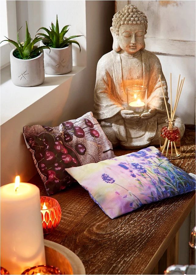 Dekorace Buddha se skleničkou na svíčku, barva: šedá