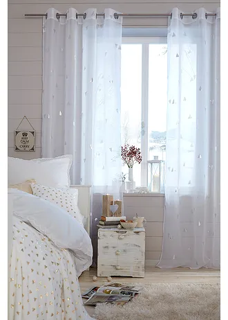 Voilage à imprimé brillant (1 pce) • blanc-argenté • Boutique bonprix