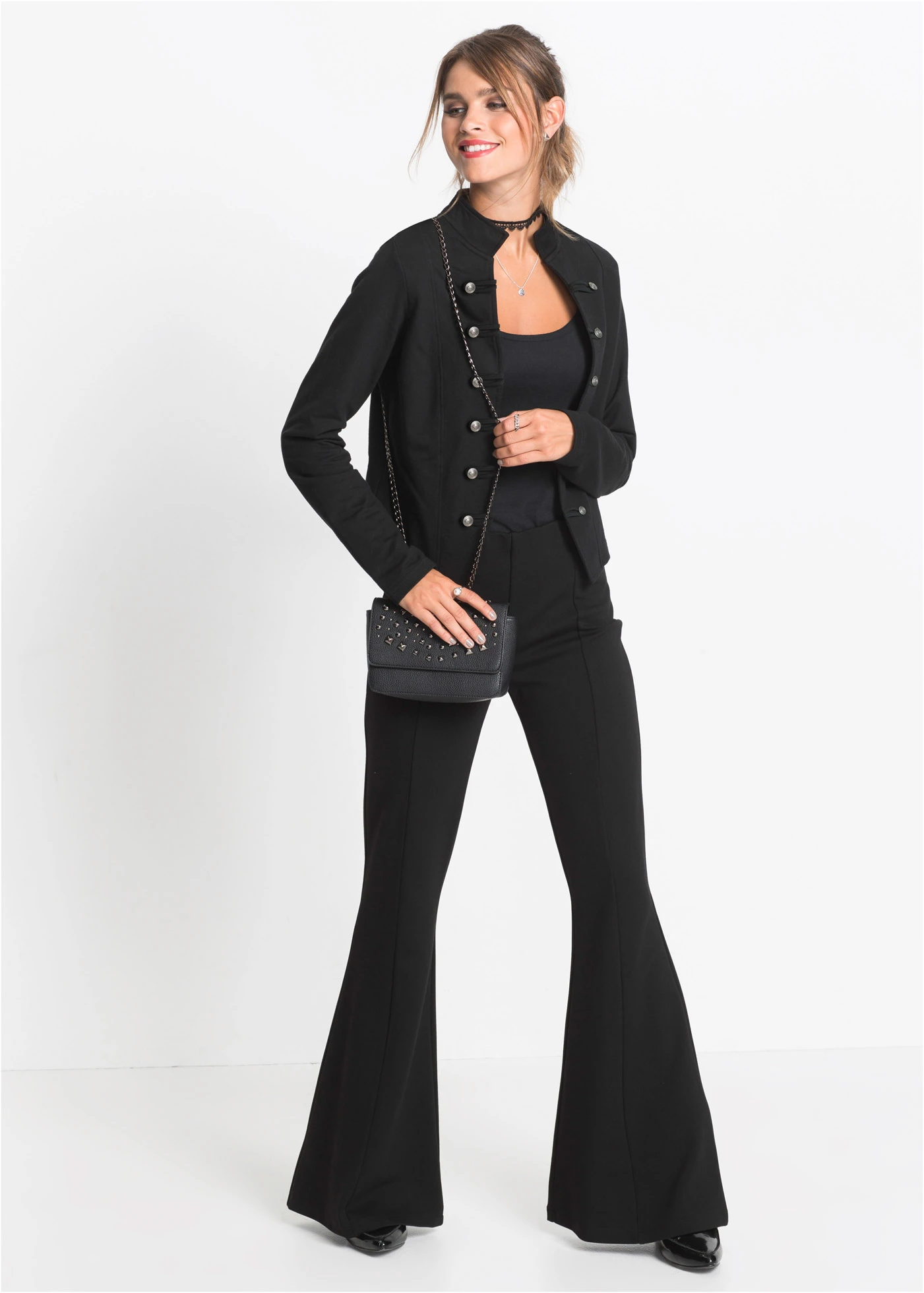 Kalhoty z Punto di Roma • černá • bonprix obchod