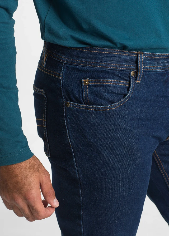 Thermo Classic Fit-jeans met zachte flanellen voering, straight • donkerblauw denim • bonprix online shop