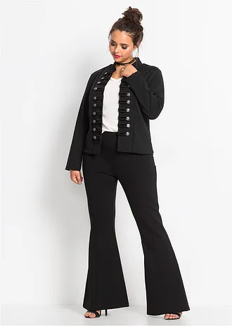 Flared broek van punto di roma, Kleur: zwart