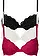 Lot de 3 soutiens-gorge push-up avec dentelle, Couleur: magenta + écru + noir