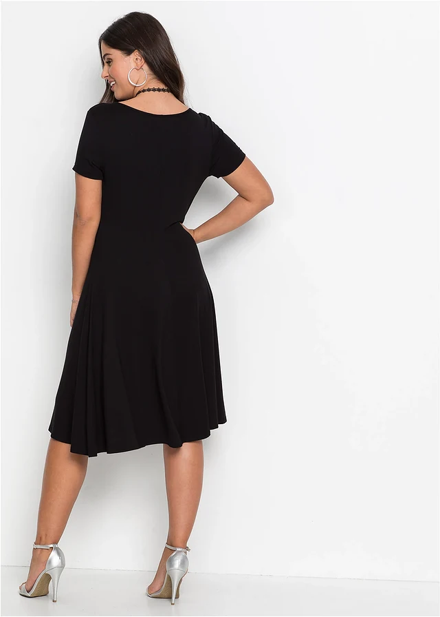 Robe en jersey viscose, Couleur: noir