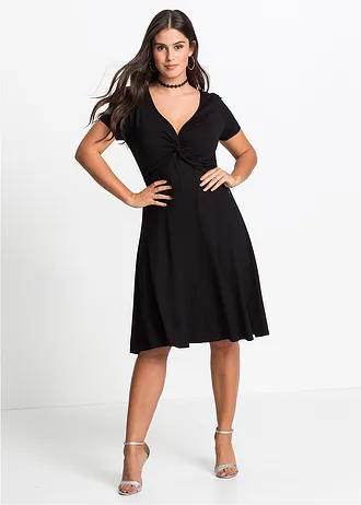 Robe en jersey viscose, Couleur: noir
