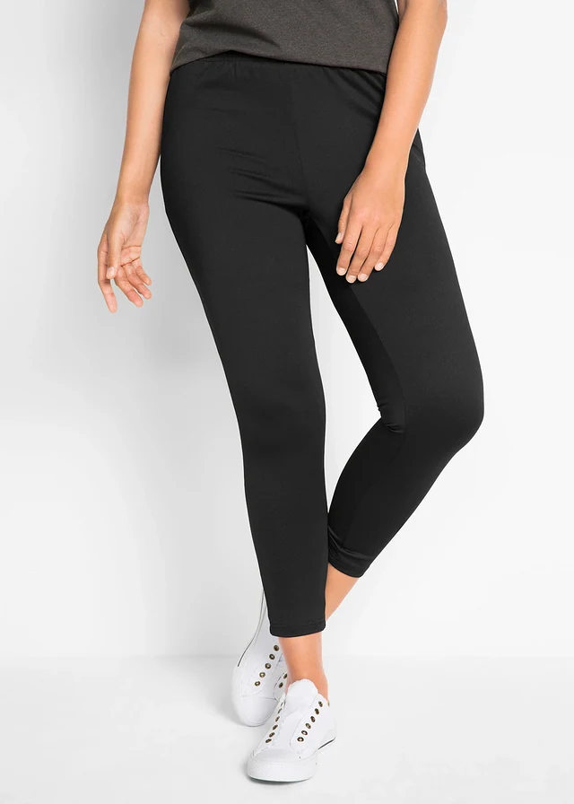 Legging chaud à taille élastiquée, Couleur: noir